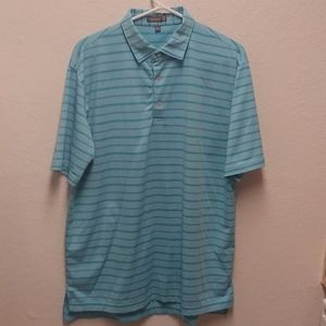 Peter Millar Summer Comfort L Teal Polo Golf Shirt